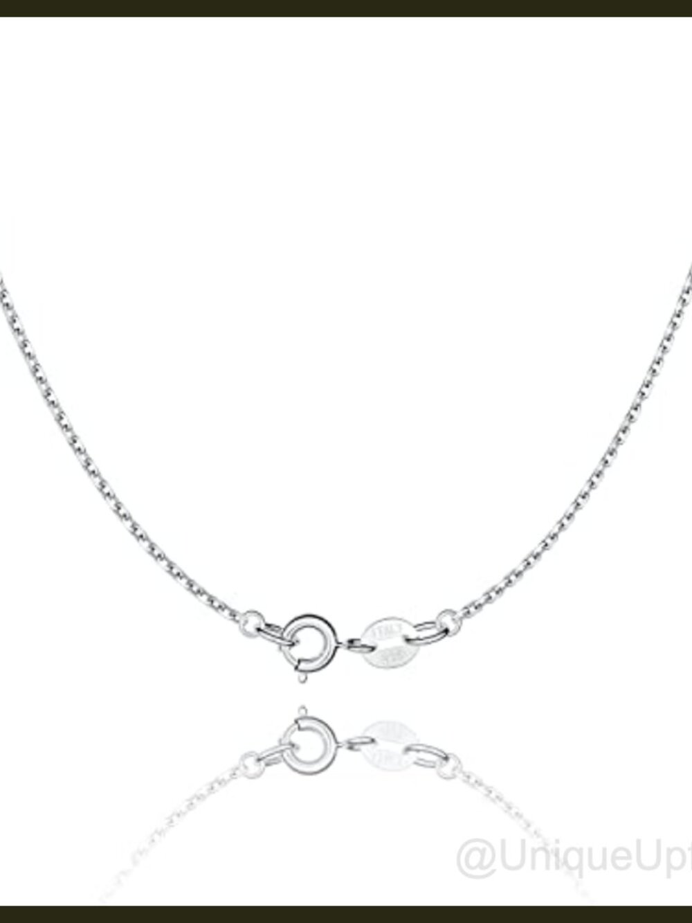 925 Sterling Silver 1.1mm Cable Chain Necklace 18K Gold Plated Thin Sturdy
